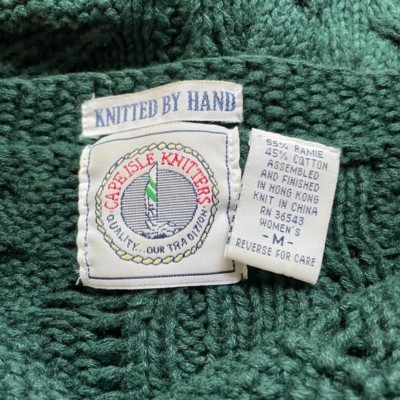 Cape Isle Knitters Vintage Evergreen Chunky Knit Popcorn Cardigan - Picture 5 of 10